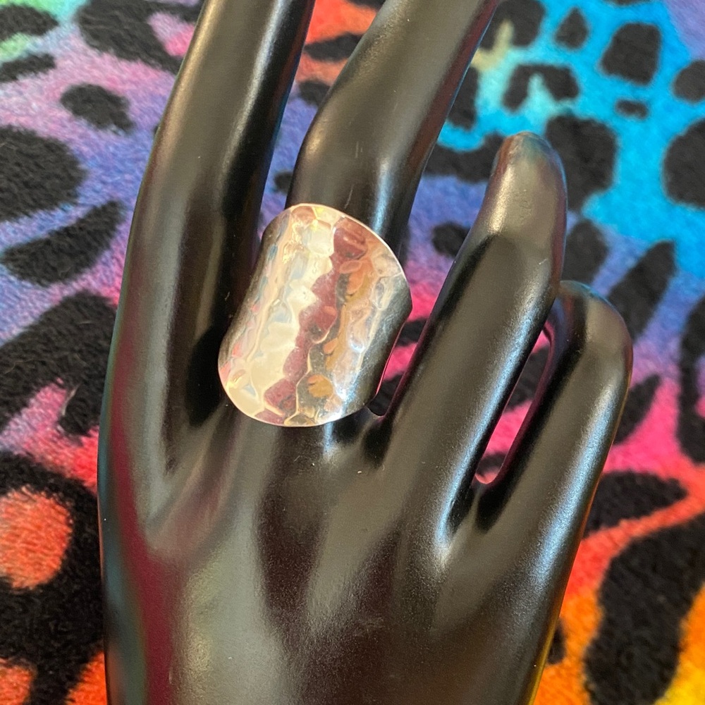 Silver Hammered Ring - image 1